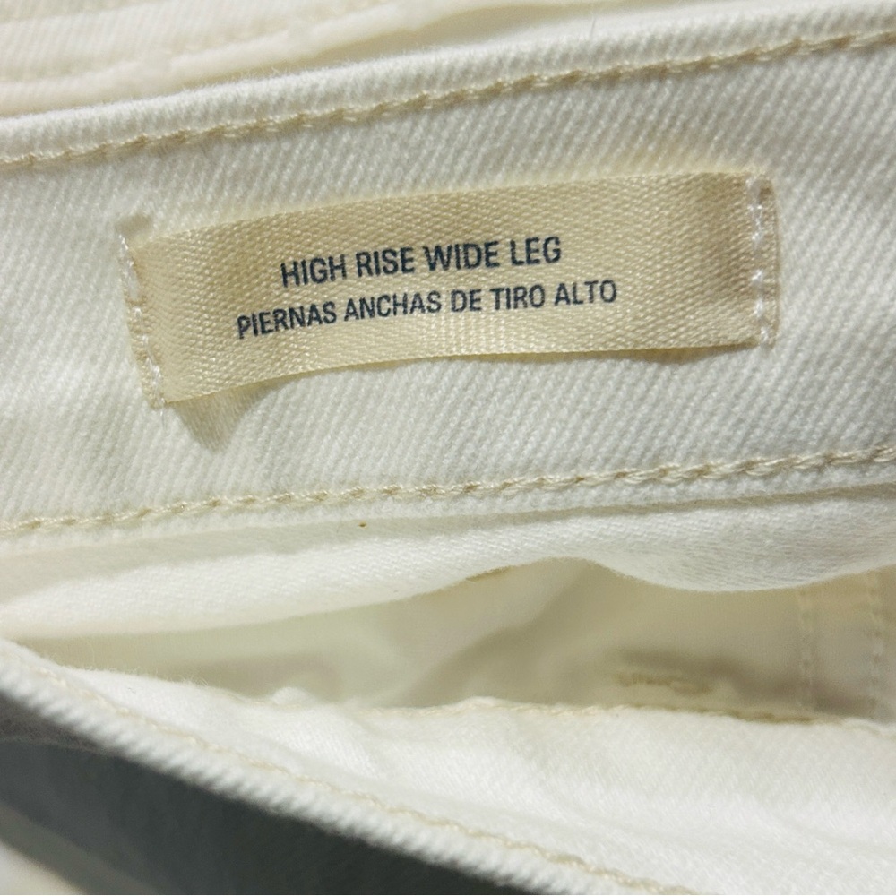 High Rise Wide-Leg White Denim Jeans - Picture 8 of 9